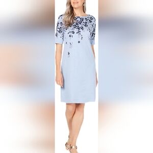 Karen Scott Sky Blue Chemise Soft Sleepwear